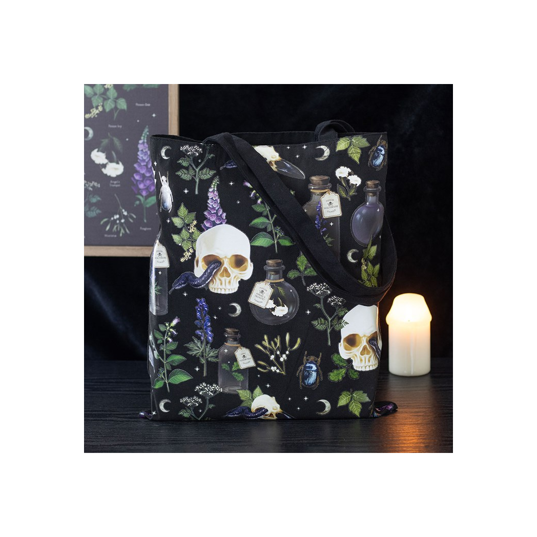 Venom & Vines Print Polycotton Tote Bag