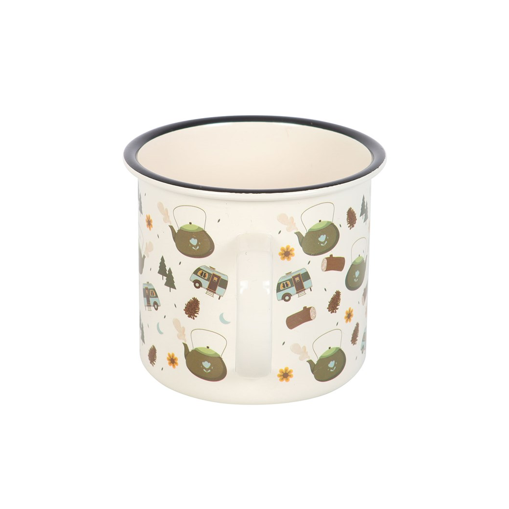 Camping Print Enamel Mug