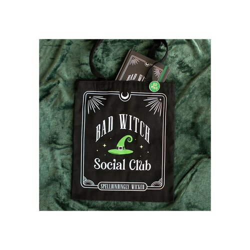 Bad Witch Social Club Polycotton Tote Bag with Pin Badge