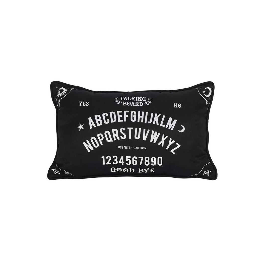 Small Rectangular Black and White Talking Board Cushion