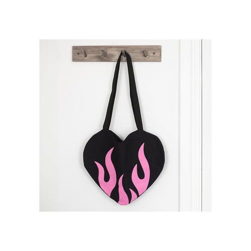 Burning Heart Satin Tote Bag