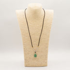 Cord Necklace Gemstone Pendant - Jade Turtle