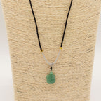 Cord Necklace Gemstone Pendant - Jade Turtle