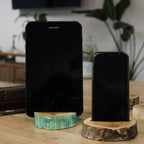 Small Log Phone Holder (slot) - Natural