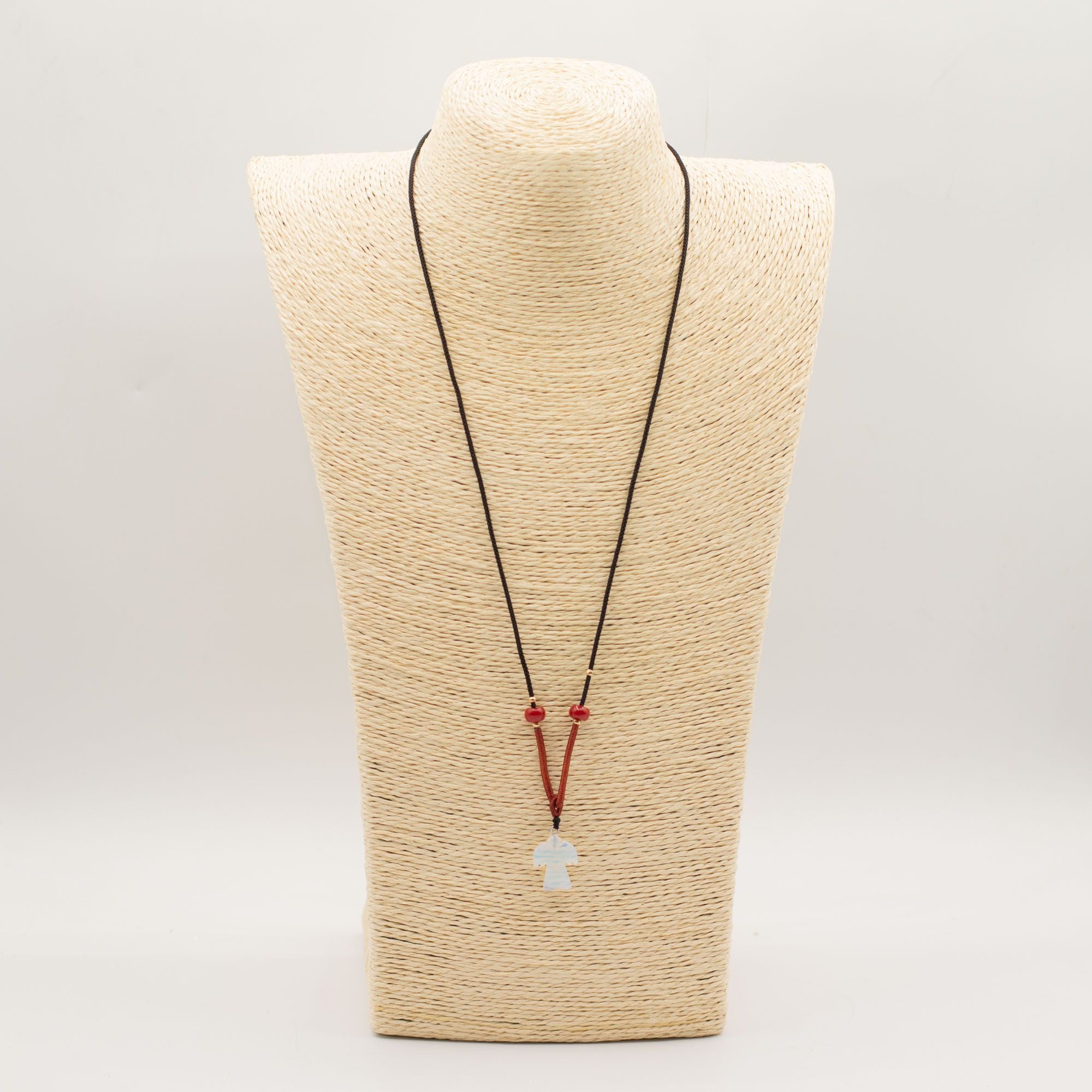 Cord Necklace Gemstone Pendant - Opalite Angel