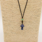 Cord Necklace Gemstone Pendant - Sodalite Mushroom