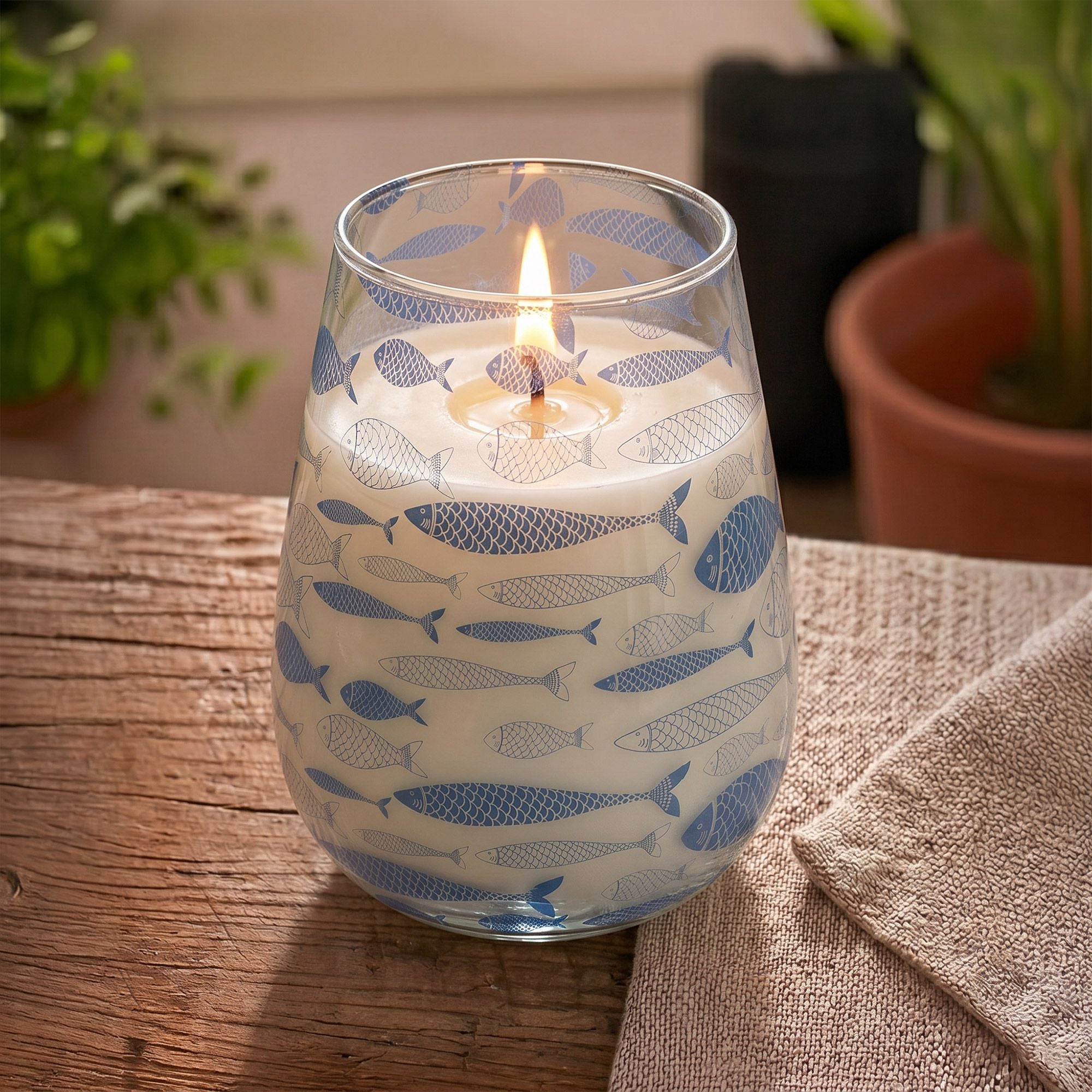 Tall Glass Jar Candles - Seabreeze