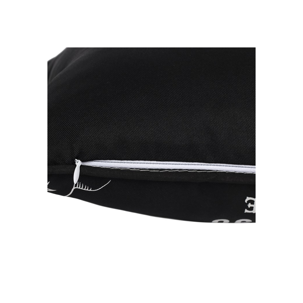 Small Rectangular Black and White Talking Board Cushion