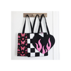 Burning Heart Satin Tote Bag