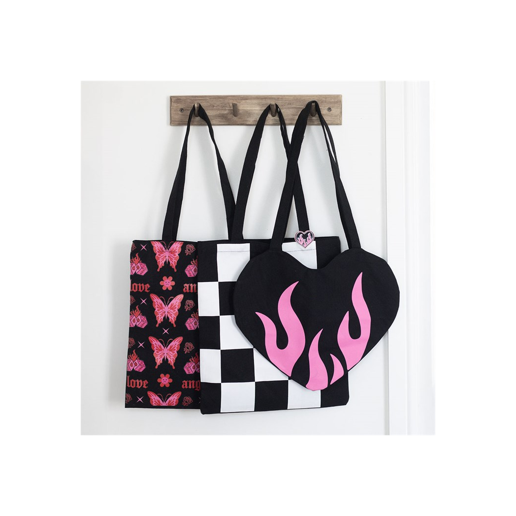Burning Heart Satin Tote Bag